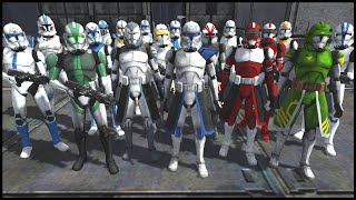ALL Realistic CLONE COMMANDERS Defense! - Men of War: Star Wars Mod Battle Simulator