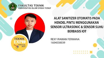 ALAT SANITIZER OTOMATIS PADA HENDEL PINTU MENGGUNAKAN SENSOR ULTRASONIC & SENSOR SUHU BERBASIS IOT