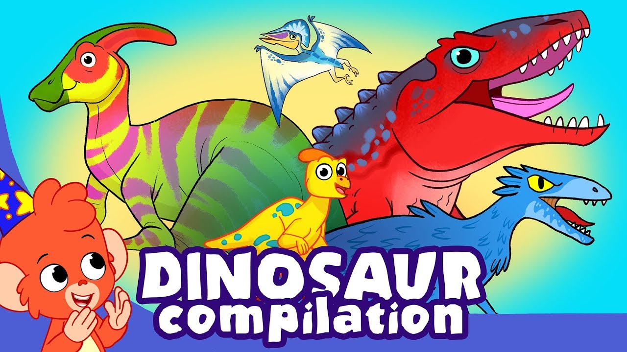 Learn Dinosaurs For Kids Cute And Scary Dinosaur Cartoon Videos Club Baboo Youtube