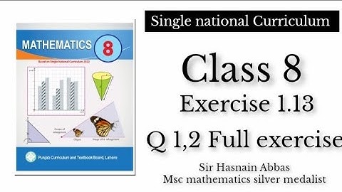 Class 8 mathematics new book exercise 1.13 full