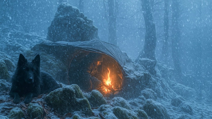 Surviving Under a Rock in -27°C | No Tent, No Sleeping Bag, Just a Fire in a Blizzard