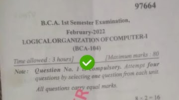 Mdu BCA 1st Sem LOC Question Paper 2022