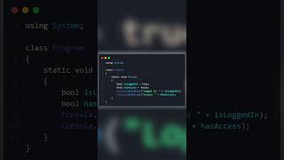 bool in C# | true or false – Make Decisions 🧠🔁  #shorts #coding