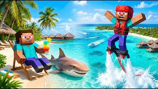Satisfying Minecraft ASMR. Steve's Dream Beach Vacation 🏝️ | RelaxBlockCraft ASMR screenshot 1