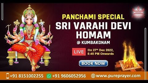 Participate in Sri Varahi Devi Homam (LIVE) from Kumbakonam