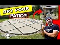 Dry pour circular concrete patio with a domi gazebo