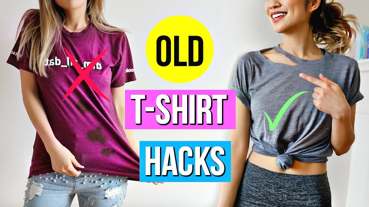 6 Old T-Shirt Hacks EVERY Girl Must Know! - YouTube