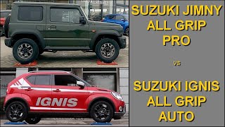 SLIP TEST - Suzuki Jimny vs Suzuki Ignis 4WD - All Grip PRO vs All Grip AUTO - @4x4.tests.on.rollers