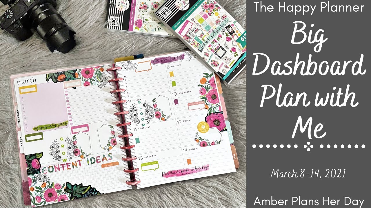 Plan with Me Big Dashboard Happy Planner March 814, 2021 YouTube