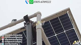 Full installation details on 18 elevated Panels | Automatic Solar panel washing System in Pakistan .