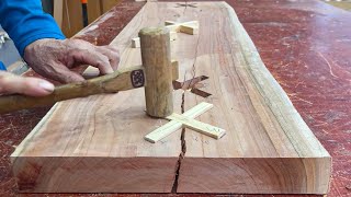 How To Fix And Make The Most of Cracked Wood Panels // Smart Woodworking Design Ideas