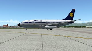 Full flight from Frankfurt to Geneva (EDDF - LSGG) on Boeing 737-200ADV Lufthansa. Prepar3D