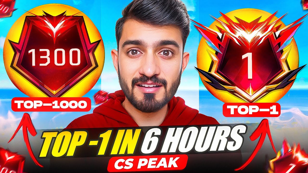 I PLAY FREE FIRE CONTINUE 6 HOUR FOR NEW CS PEAK TOP 1🥇