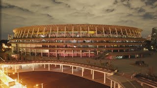 新たな聖地、新国立競技場完成 東京五輪へ、36カ月で建設（夜間撮影版）