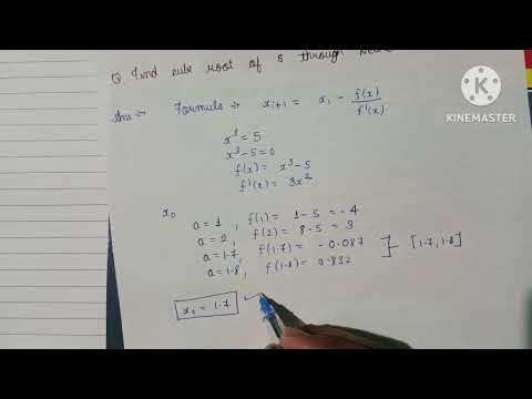 find cube root of 5 using Newton raphson method || CONM || Internal test 1 set D ||