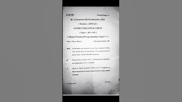 BCA 3rd semester (2021) | object oriented programming using C++ #303 #bca #brabu  #question_academy