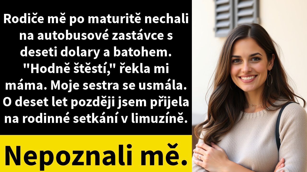 V den maturity mě rodiče vysadili na opuštěné autobusové zastávce, strčili mi do ruky zmuchlanou desetidolarovku a řekli: „Je čas osamostatnit se.” Moje sestra se jen ušklíbla: „Hodně štěstí, abys...