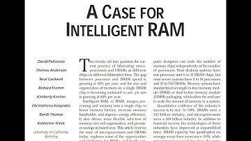 Seminar in Computer Architecture - Session 2: A Case for Intelligent RAM (F22)