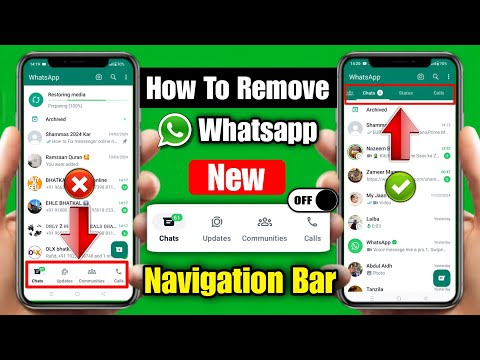 how to remove whatsapp bottom navigation gesture | whatsapp chat option upar kaise karen | 2024