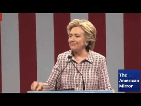 Hillary Clinton attempts to stave off coughing fit in Fort Pierce, Florida