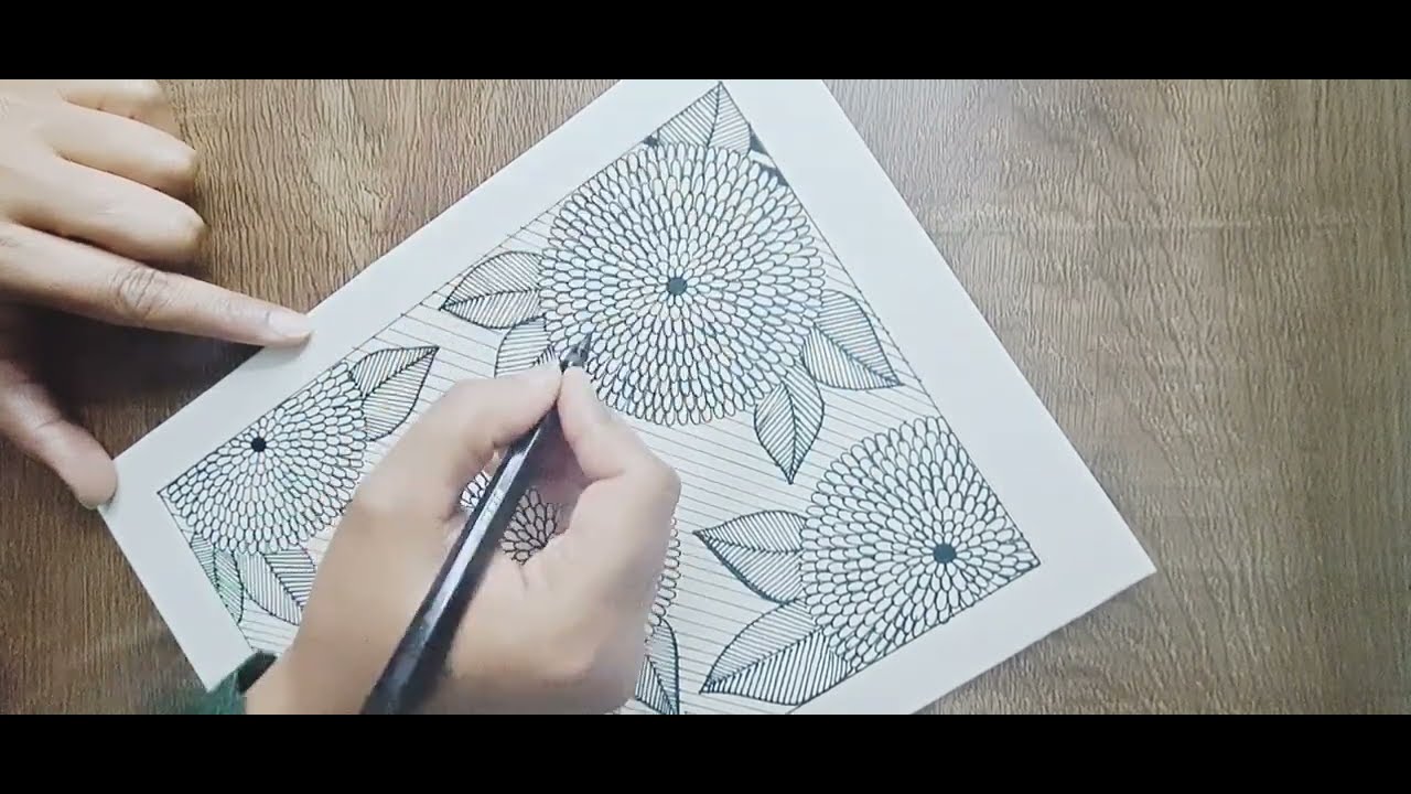Zentangle Floral Pattern | Step by Step Zentangle Pattern |Zentangle