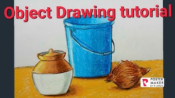 Object drawing tutorial | how to draw object drawing with oil pastels