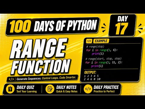 100 Days Of Python  | Range Function in Python  | PY2AI