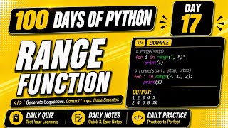 100 Days Of Python  | Range Function in Python  | PY2AI