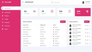 Responsive Admin Dashboard Page HTML And CSS