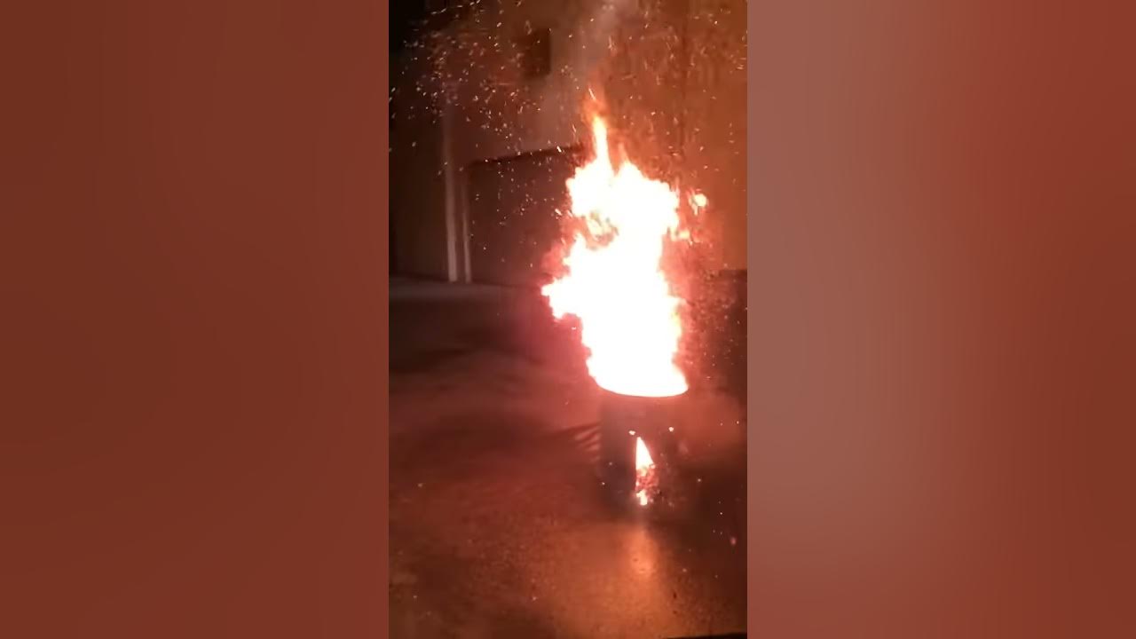 Trash can exploding spray paint can fire YouTube