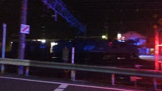 【2023/11/23 23:41～43･夜のJR京都線を走る223系と貨物列車】3544M 新快速(上り･大阪→野洲)/おそらく5075ﾚ(下り 東京タ→福岡タ･EF210牽引) 山崎駅付近にて