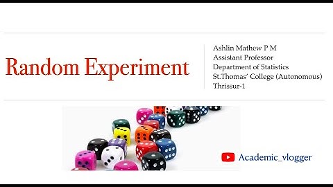 |1.1|Random experiment and Events |