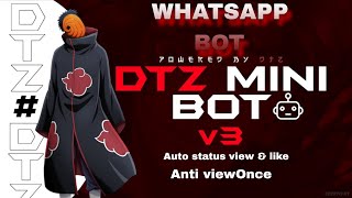 HOW TO DEPLOY DTZ MINI BOT WhatsApp Bot Auto status view and like antidelete | For Free  screenshot 5
