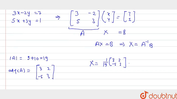 Solve the following system of equations using matrices