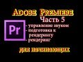 #5 Управление звуком. Подготовка к рендерингу. Рендеринг #Adobe Premiere для начинающих