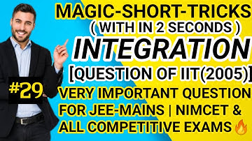 #INDEFINITE INTEGRAL |#29 #SHORT-TRICK VERY IMPORTANT QUESTION FOR #JEE-MAINS&#NIMCET BY TRICK #TWMT