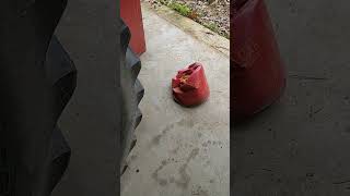Found my gas can, right behind the tractor tire!