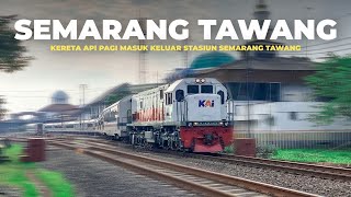 RAMAI KERETA API PAGI HARI! Hunting Kereta Api Keluar Masuk Stasiun Pusat Daop 4, Semarang Tawang