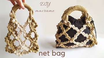 Making a Macrame Net Bag, DIY Tutorial, New Design 2023, Step by Step for Beginners, mesh bag