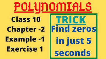 CLASS 10 POLYNOMIALS| GRAPHICAL TRICK | EXERCISE 2.1 | EXAMPLE 1 | FIND ZERO USING GRAPH.