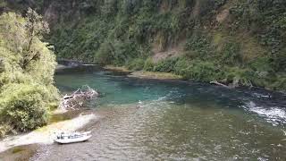 Pesca al hilo, Río Rahue, Chile