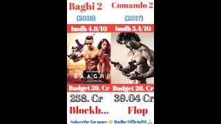 baghi 2 vs comando 2 movie comparison || tiger Shroff vs vidyut jamwal movie comparison video