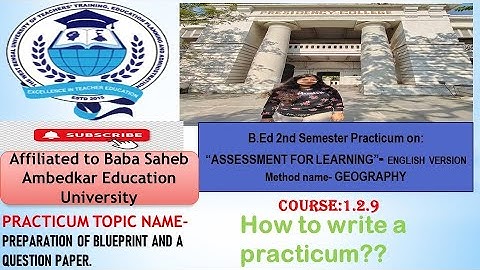 B.Ed 2nd Semester Practicum.Course 9.English Version.Preparation of Blueprint and a Question Paper.