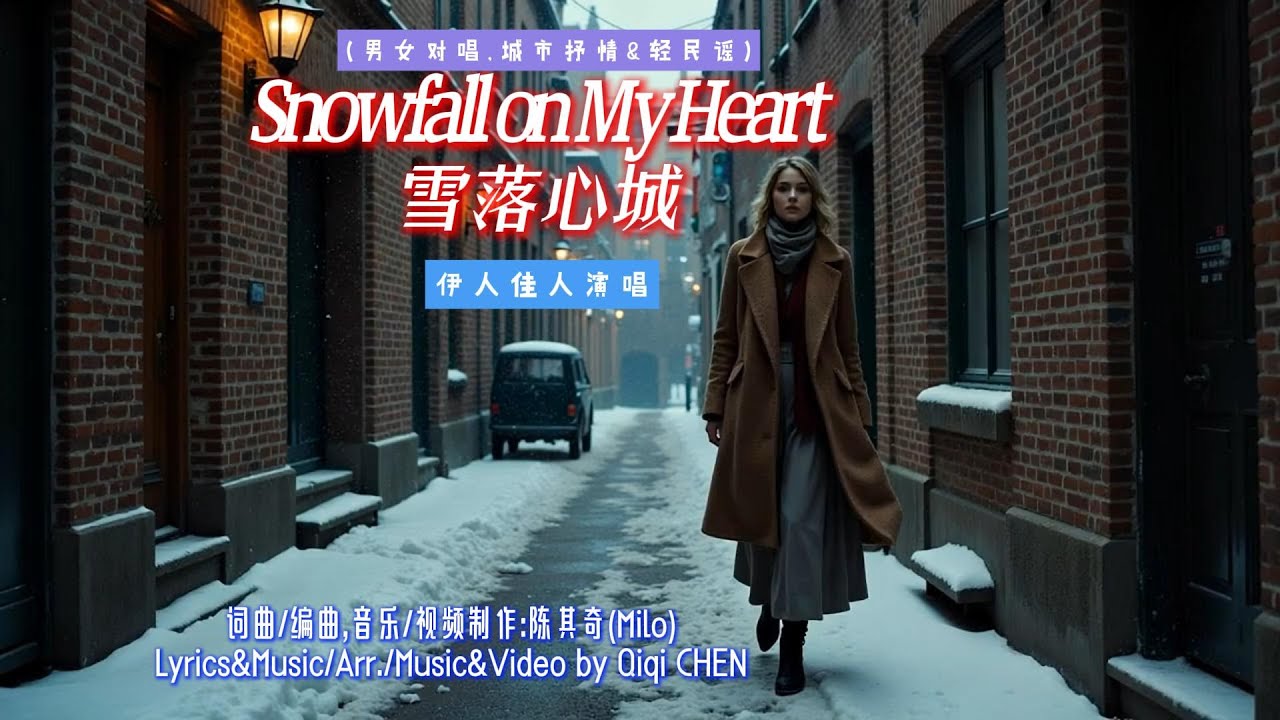 MV2'56《雪落心城Snowfall on My Heart》(男女对唱,城市抒情&轻民谣)陈其奇词曲编曲音乐视频制作 伊人佳人演唱#原创音诗画视觉冲击MV MV2'56《雪落心城Snowfall on My Heart》(男女对唱,城市抒情&轻民谣)陈其奇词曲编曲音乐视频制作 伊人佳人演唱#原创音诗画视觉冲击MV