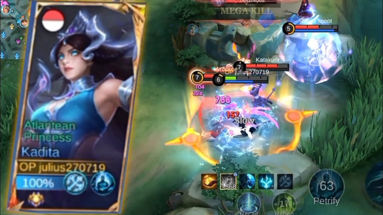 KADITA ROAMER ONE SHOT COMBO SKILL!!! KADITA WITH FETRIFY 100 DEADLY