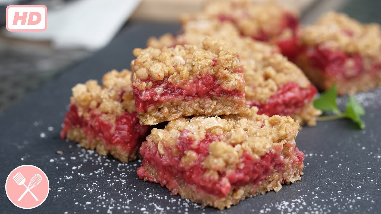 How to Make Raspberry Oatmeal Squares (video) - YouTube