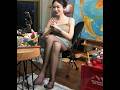 The artist's beautiful legs in stockings 藝術家的絲襪#nylon#stockings #feet
