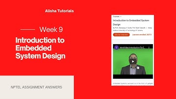 Introduction to Embedded System Design Nptel Week 9 Assignment Answers solutions #nptel2021