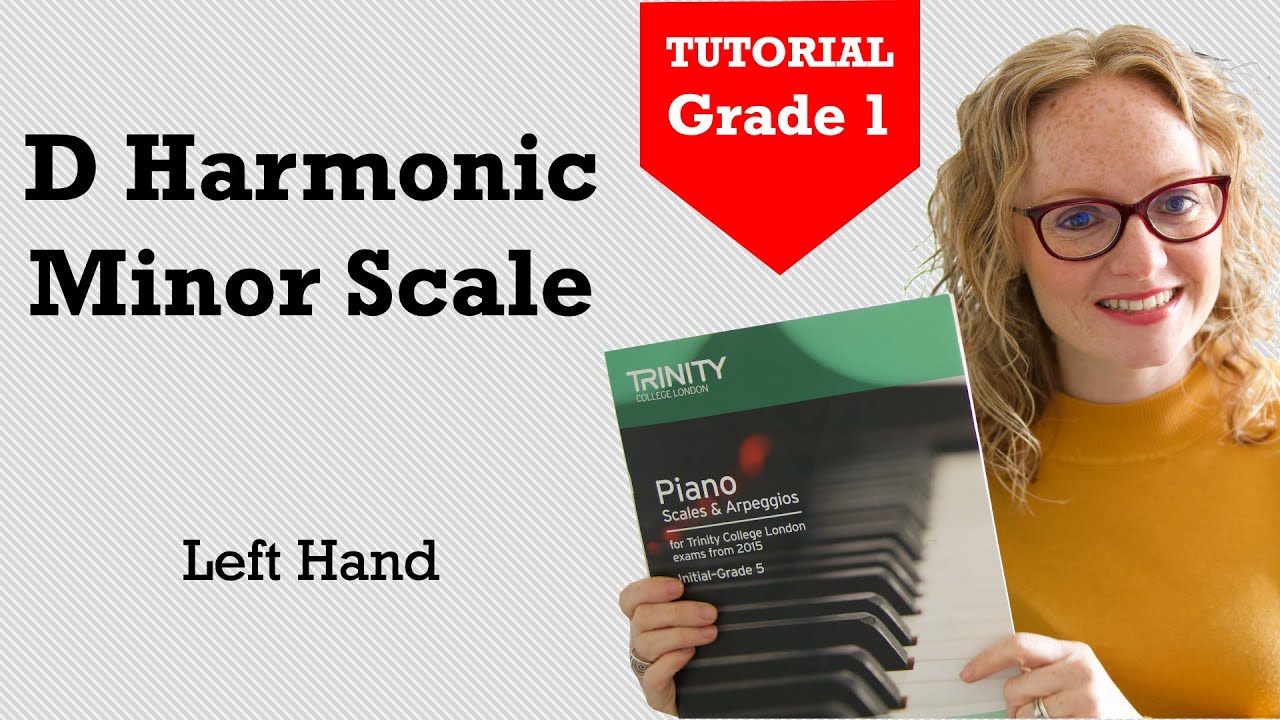 How to Play D Harmonic Minor Scale | Left Hand | Trinity Piano Grade 1