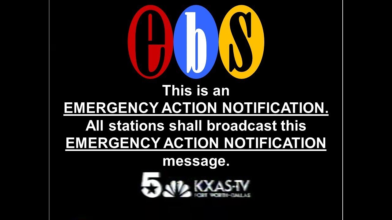 Mockup Emergency Broadcast System (EBS) activation EMERGENCY ACTION